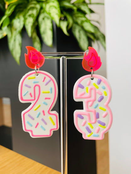 Birthday Number Earrings