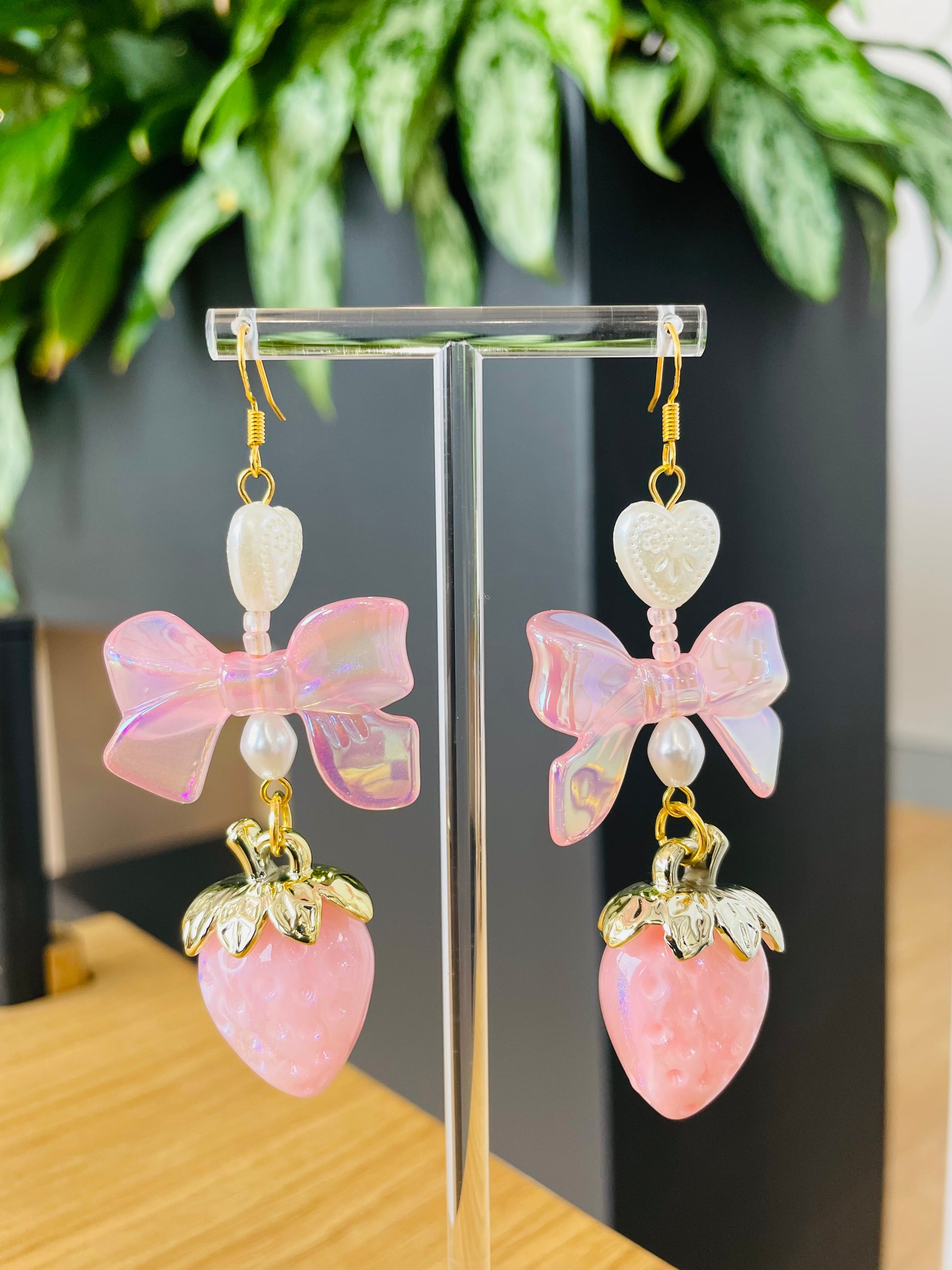 Strawberry Bow Earrings