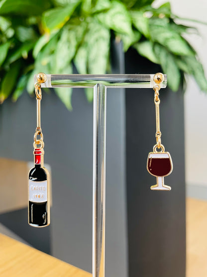 Wine and Bottle Earrings 