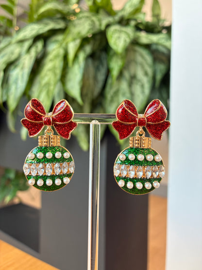 Christmas bauble earrings