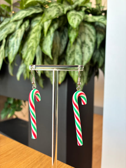 Christmas candy cane earrings
