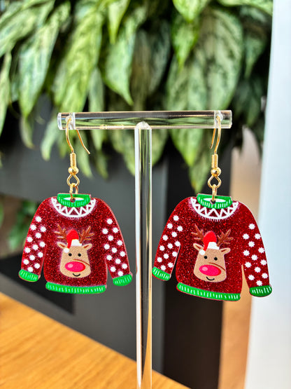 Christmas jumper earrings