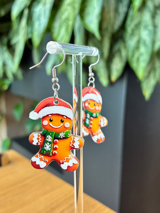 Christmas gingerbread earrings