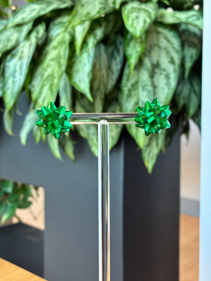 Christmas bow earrings