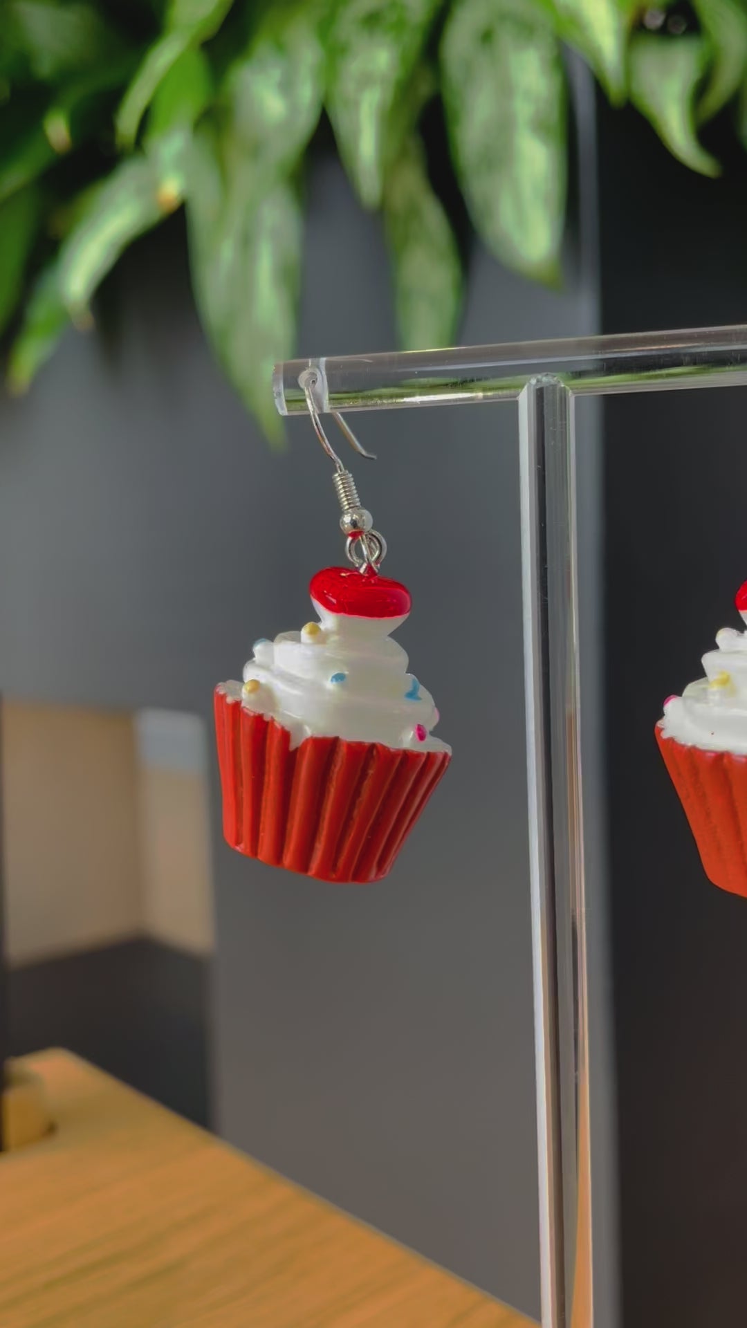 Red Cupcake Earrings