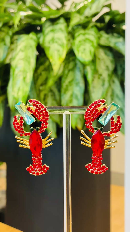 Diamond Lobster Earrings