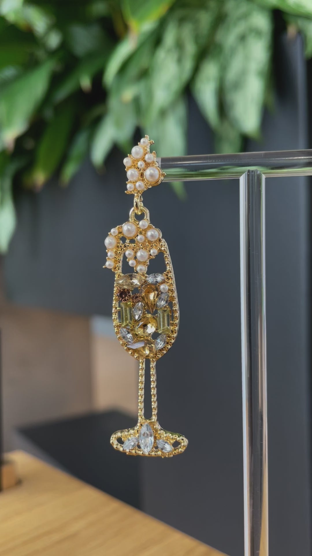 Champagne in glass Earrings 