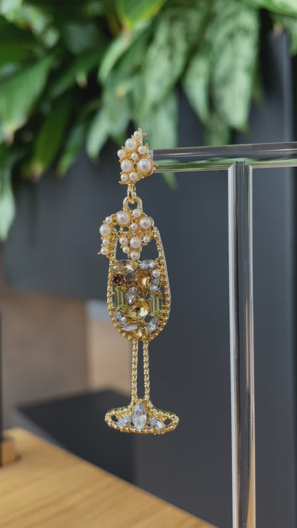 Champagne in glass Earrings 