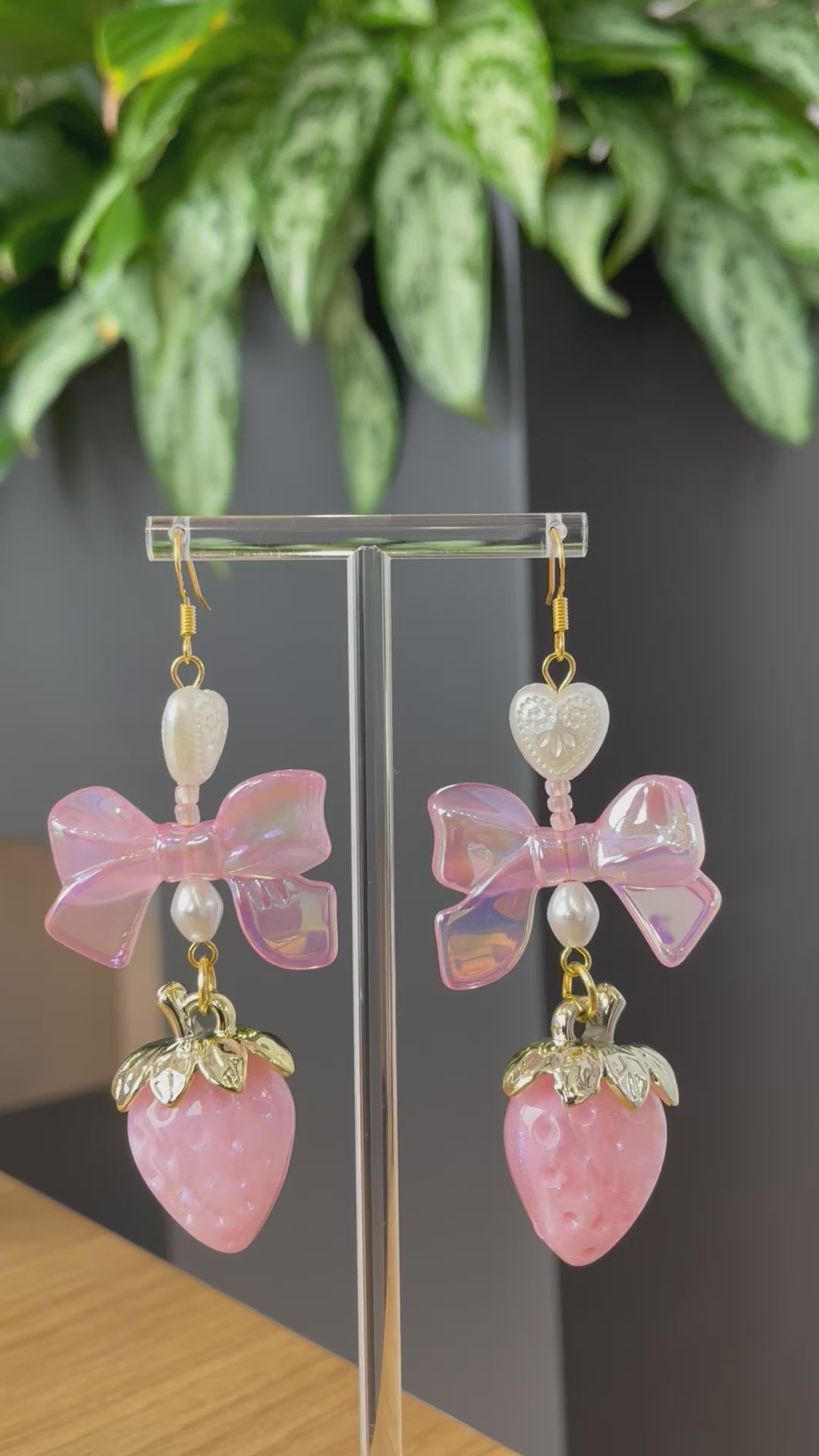 Pink Bow Earrings 