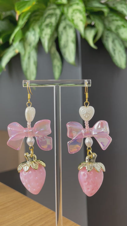 Pink Bow Earrings 