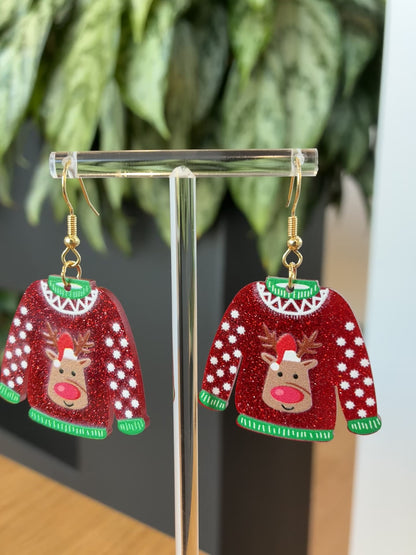 Christmas jumper earrings