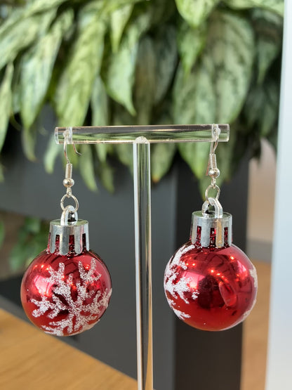 Christmas snowflake bauble earrings