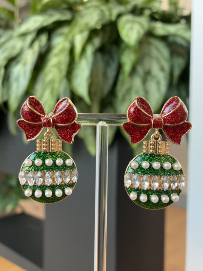 Christmas bauble earrings