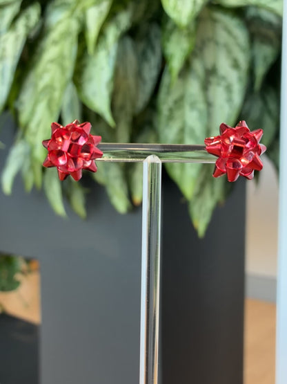 Christmas bow earrings