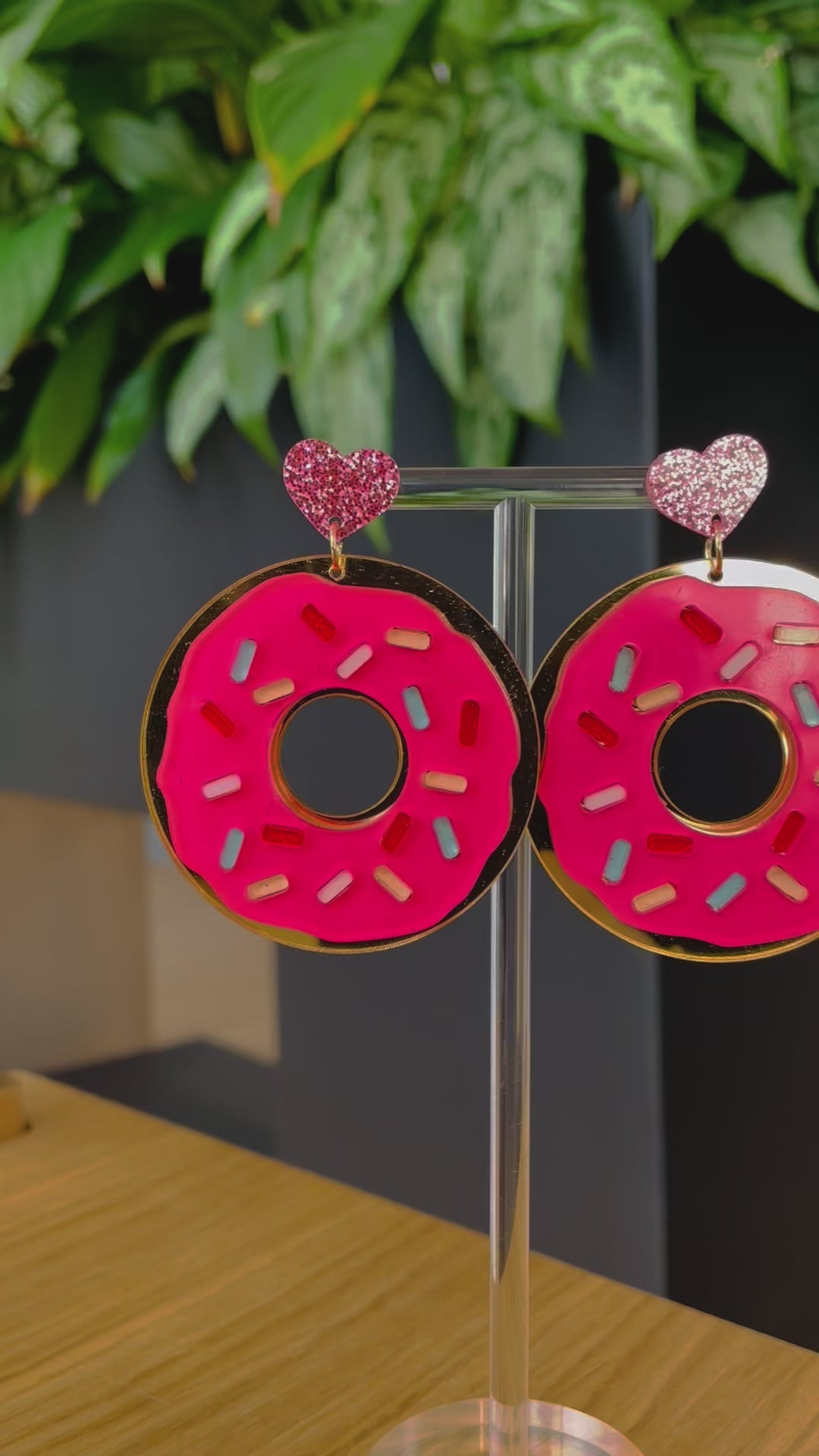 Big Pink Donut earrings 