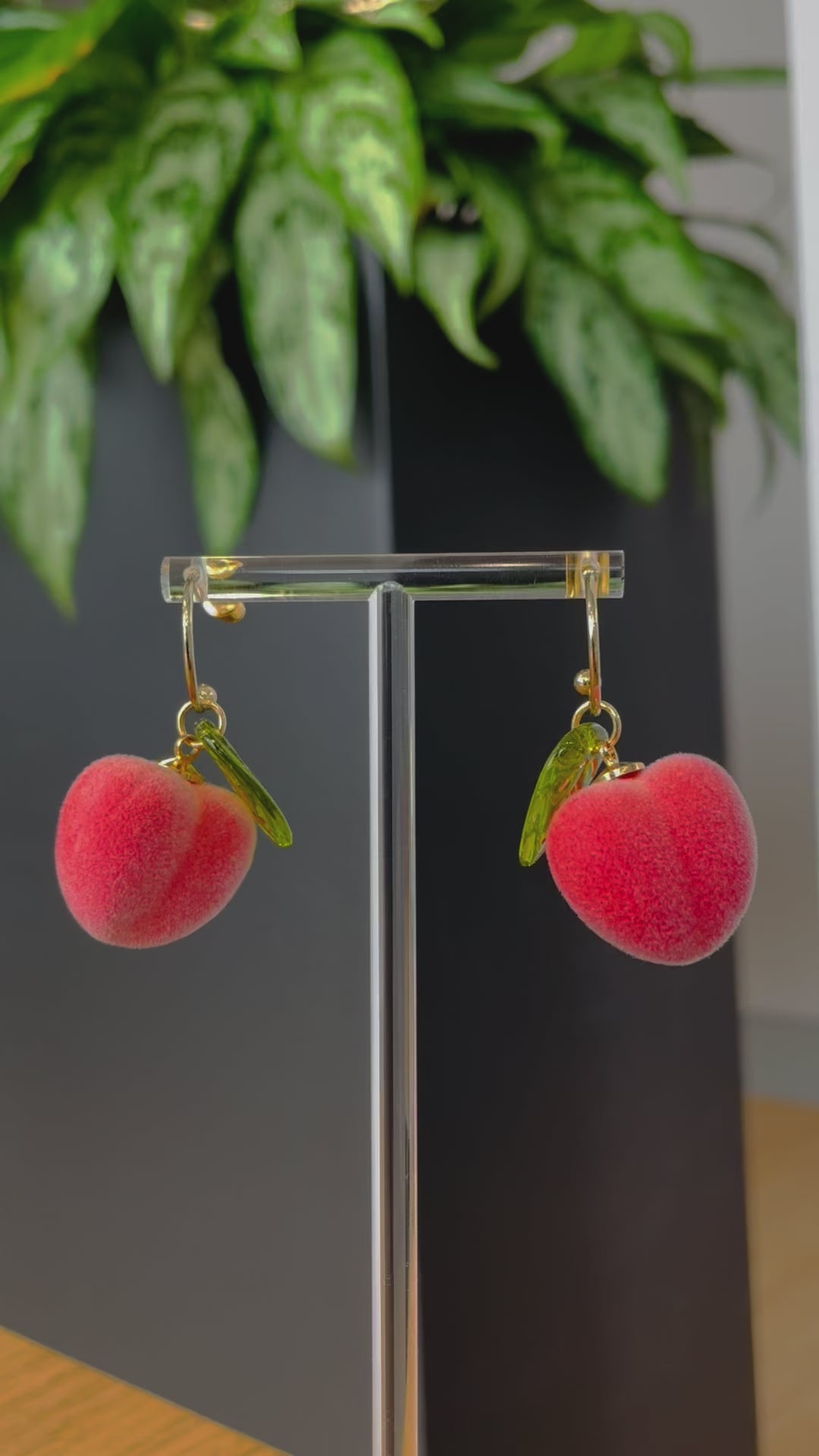 Hoop Peach Earrings 