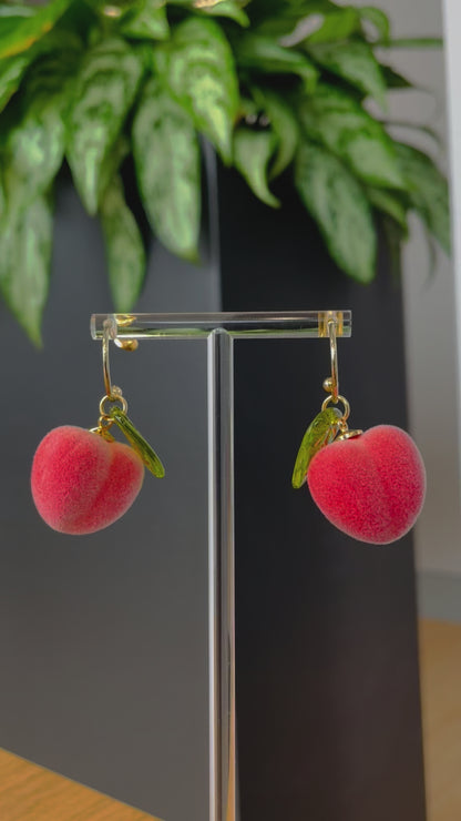 Hoop Peach Earrings 