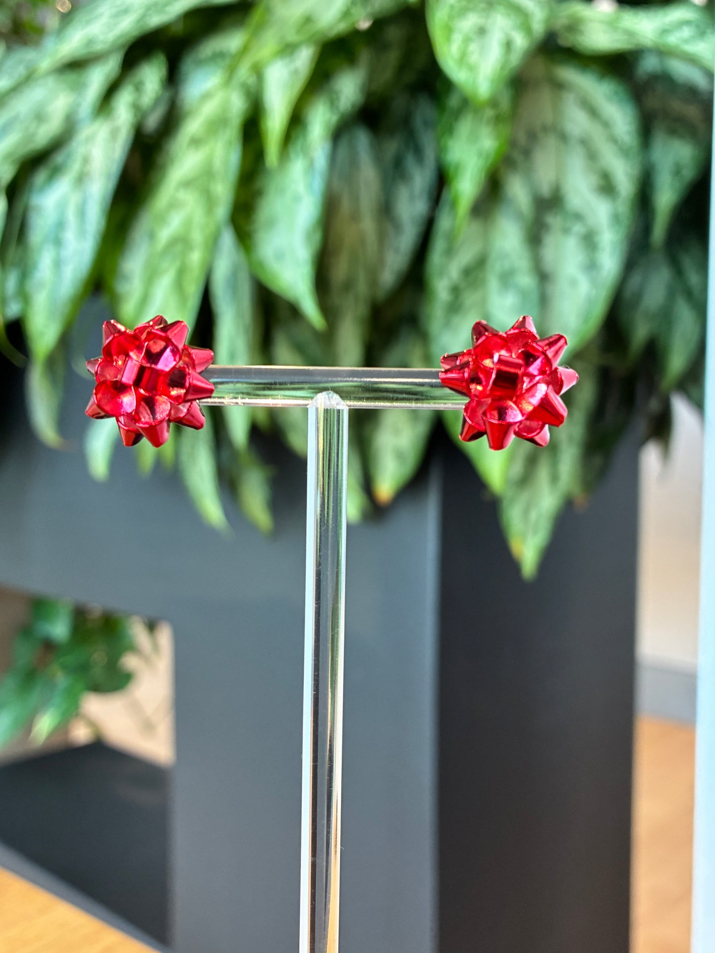 Christmas bow earrings