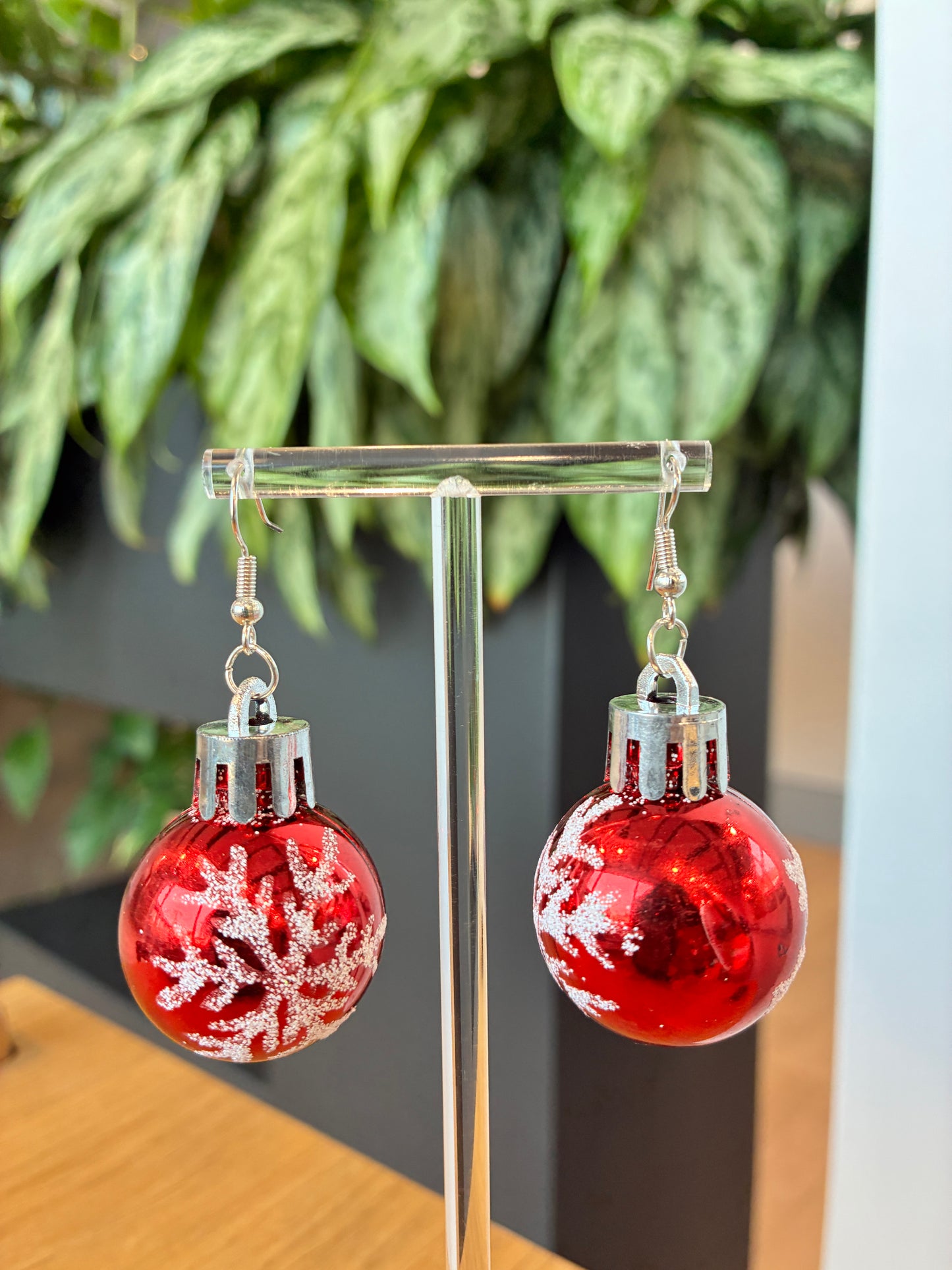 Christmas snowflake bauble earrings